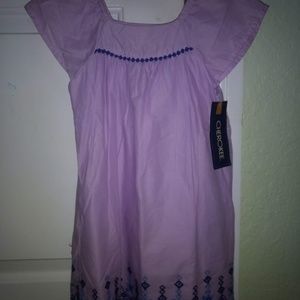 NWT Lavendar Embroidered Girls Cherokee Dress 6